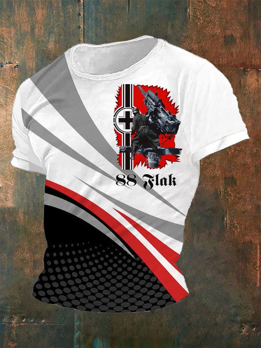 88 Flak bedrucktes Kurzarm-T-Shirt für Männer