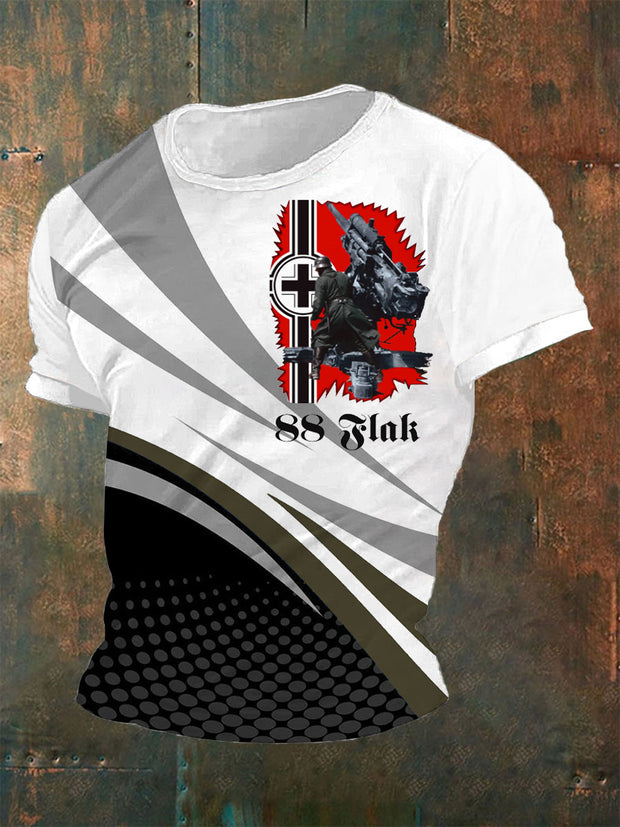 88 Flak bedrucktes Kurzarm-T-Shirt für Männer