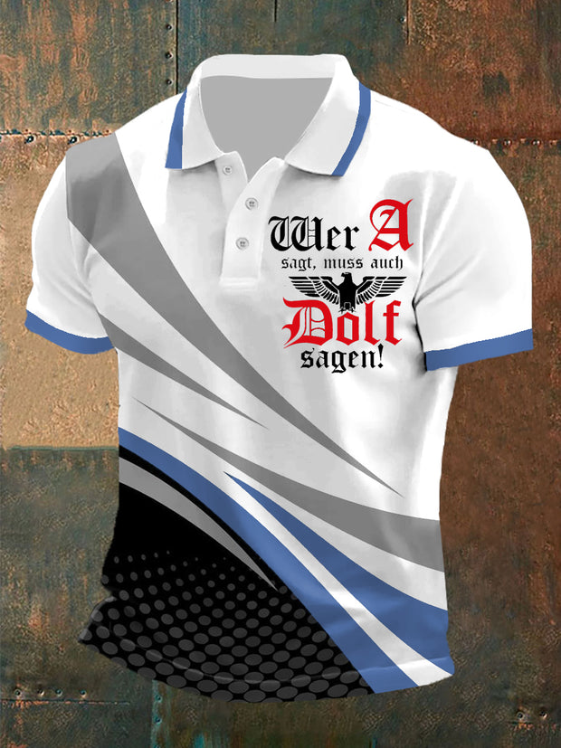 Herren Wer A sagt Muss Auch Dolf Sagen Kurzarm-Polo-Shirt
