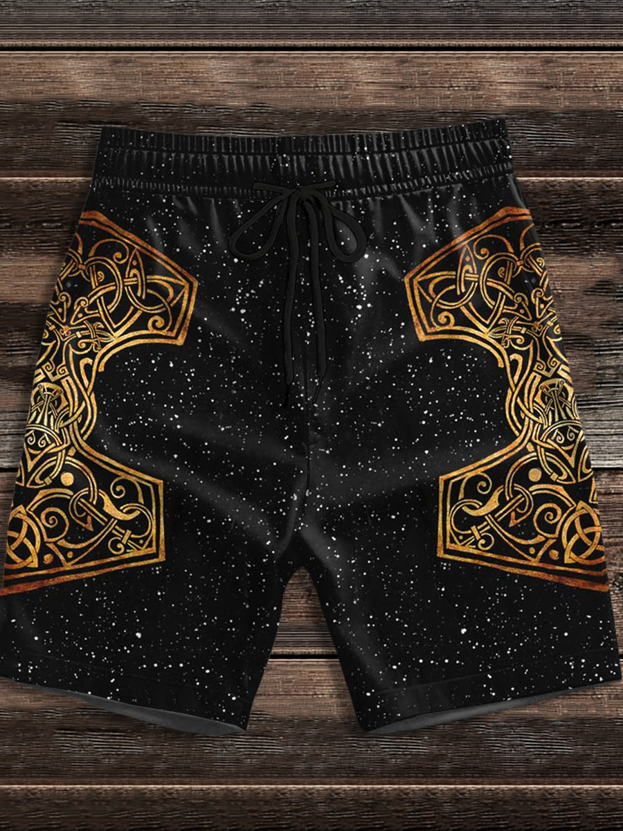 Herren-Shorts mit Viking-Print