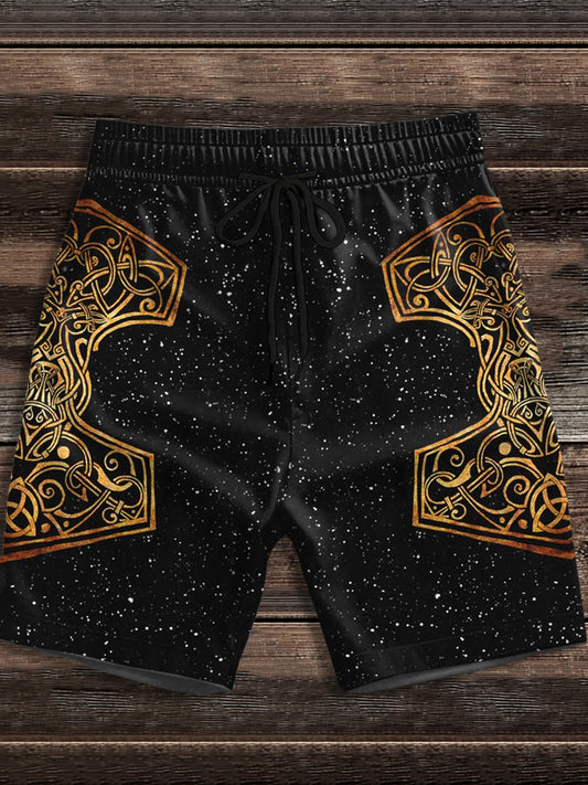 Herren-Shorts mit Viking-Print