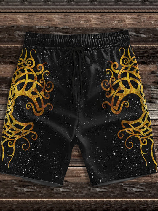 Herren-Shorts mit Viking-Print