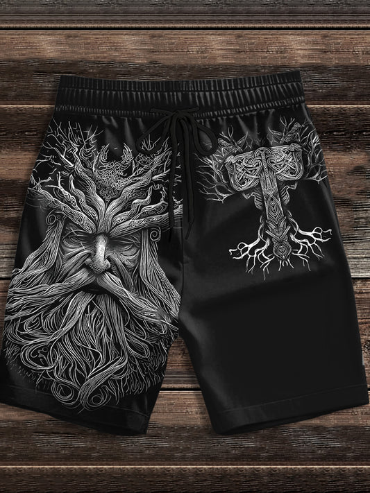 Herren-Shorts mit Viking-Print