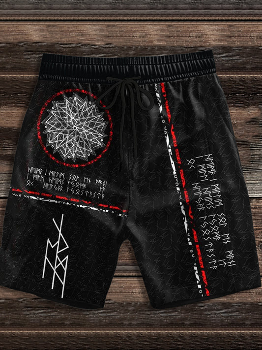 Herren-Shorts mit Viking-Print