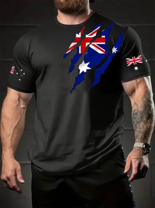 Men's Australia Flag Printed T-shirt