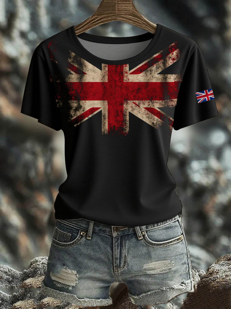 Women's British Short-Sleeved Printed T-shirt