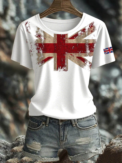 Women's British Short-Sleeved Printed T-shirt