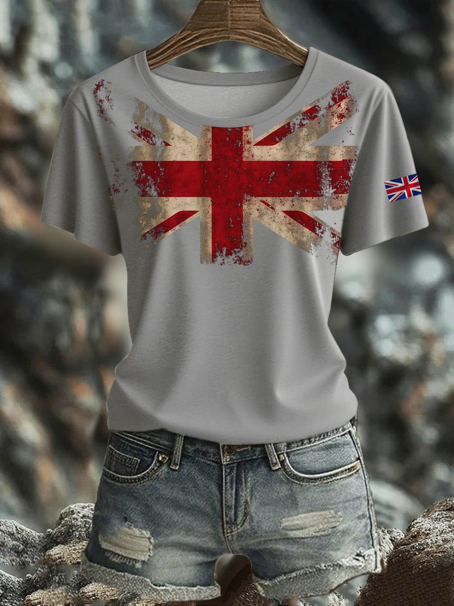 Women's British Short-Sleeved Printed T-shirt