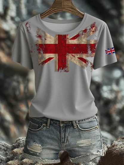 Women's British Short-Sleeved Printed T-shirt