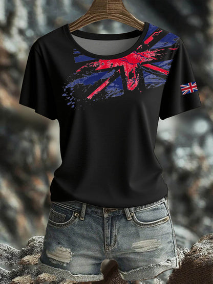 Women's British Short-Sleeved Printed T-shirt