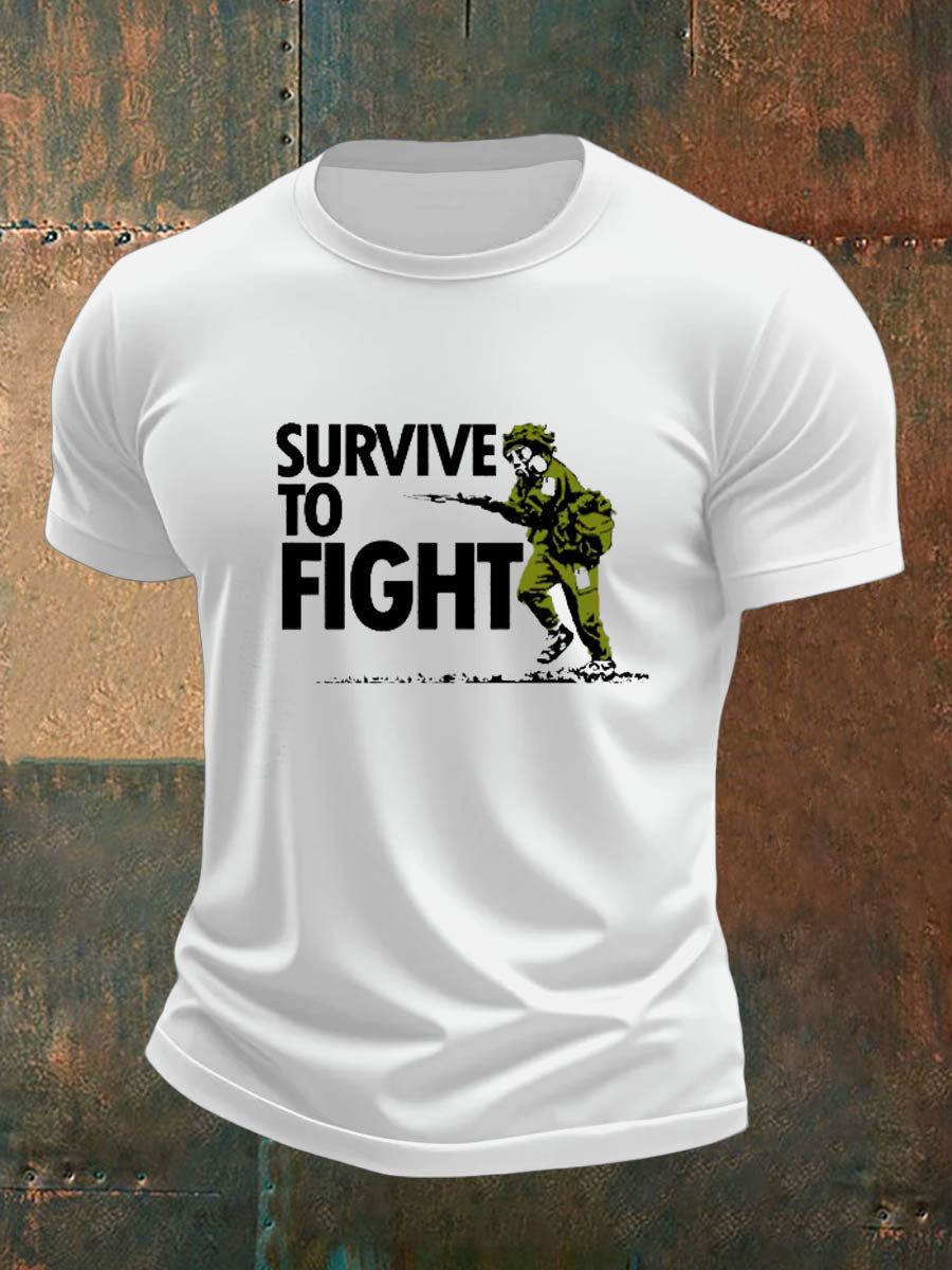 Men's british veteran imitation cotton short-sleeved T-shirt