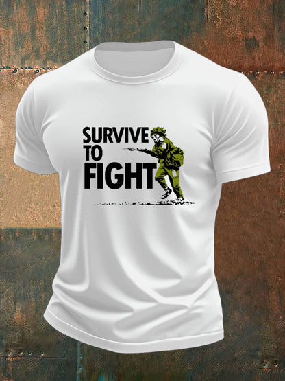 Men's british veteran imitation cotton short-sleeved T-shirt