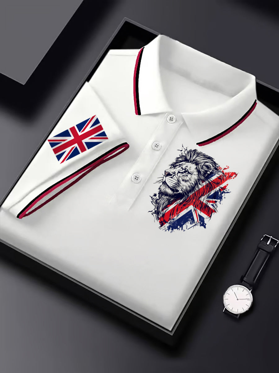 Men's Vintage England Flag Lion Casual Shirt
