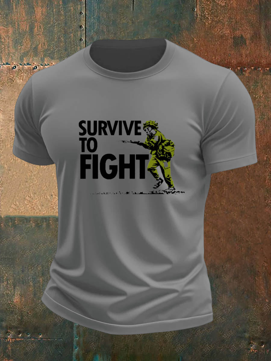 Men's british veteran imitation cotton short-sleeved T-shirt