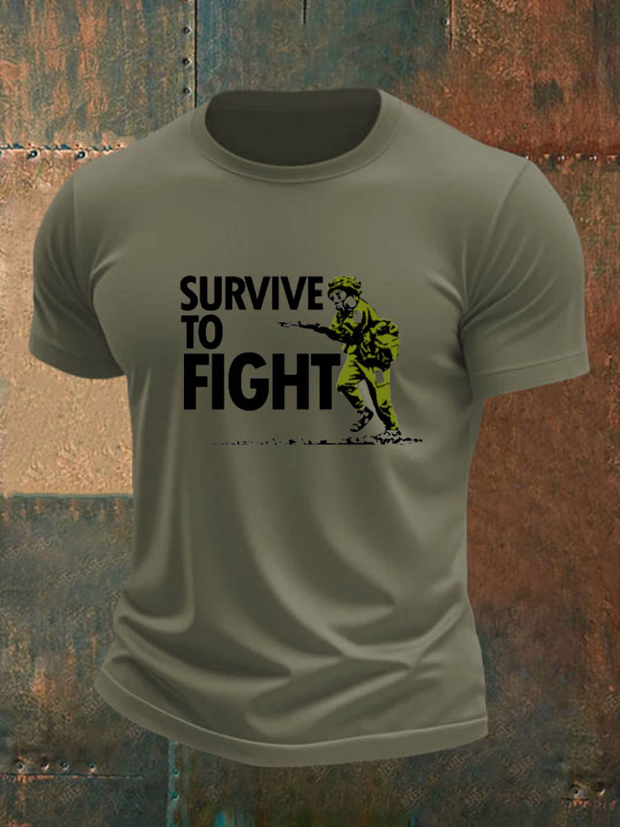 Men's british veteran imitation cotton short-sleeved T-shirt