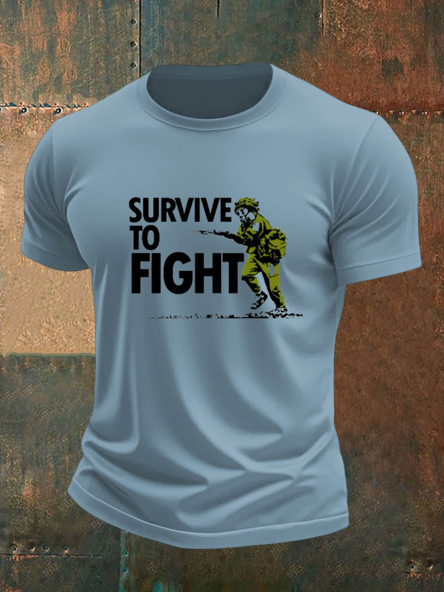 Men's british veteran imitation cotton short-sleeved T-shirt