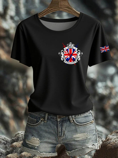 Women's British Short-Sleeved Printed T-shirt