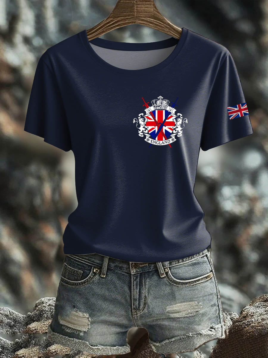 Women's British Short-Sleeved Printed T-shirt