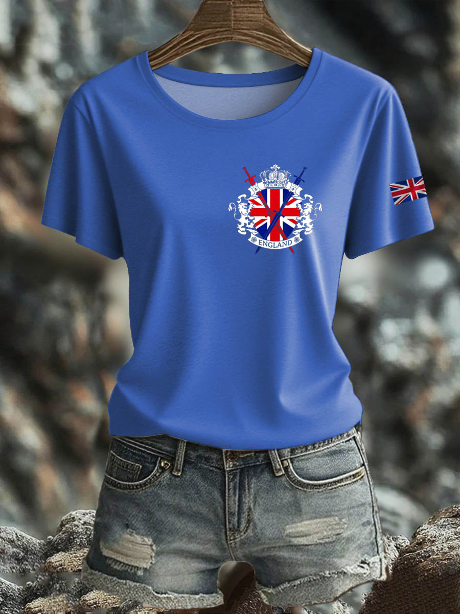 Women's British Short-Sleeved Printed T-shirt