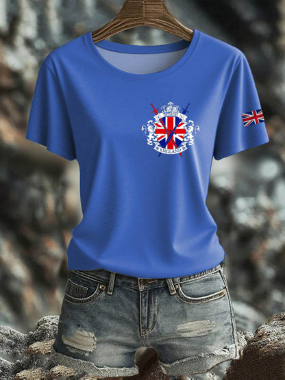 Women's British Short-Sleeved Printed T-shirt