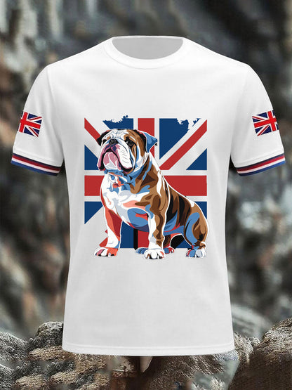 Men's Vintage England Flag Casual T-Shirt