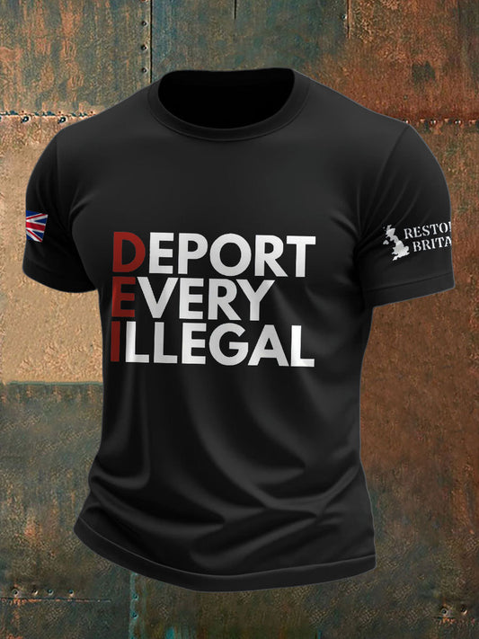 Men's UK Flag Immigration Printed T-shirt