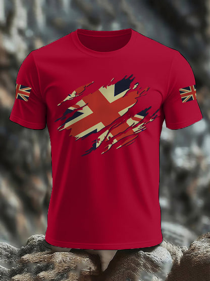 Men's UK Flag Print Casual Tee