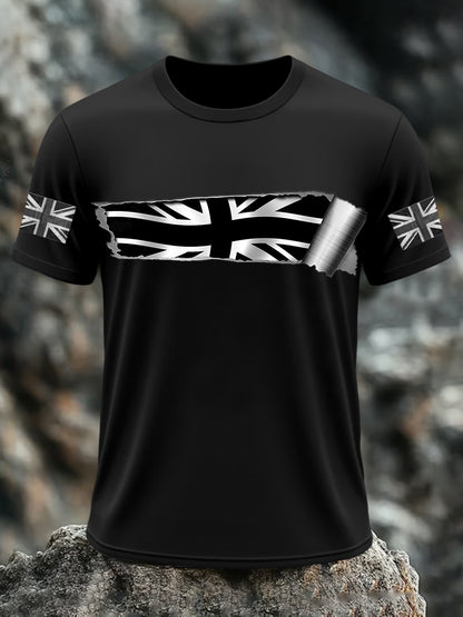 Men's UK Flag Print Casual Short Sleeve Tee
