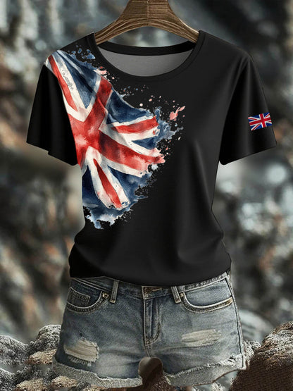 Women's British Short-Sleeved Printed T-shirt