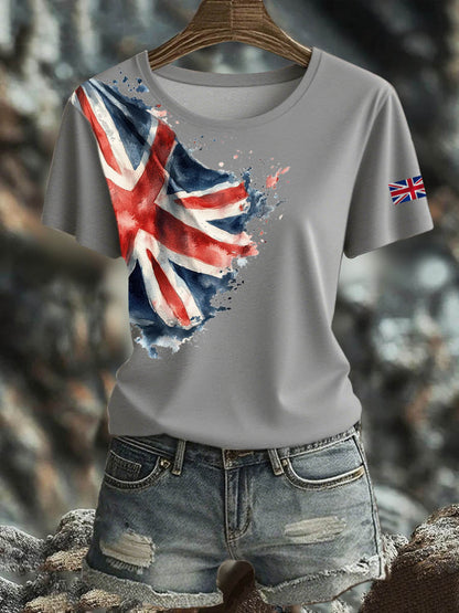 Women's British Short-Sleeved Printed T-shirt