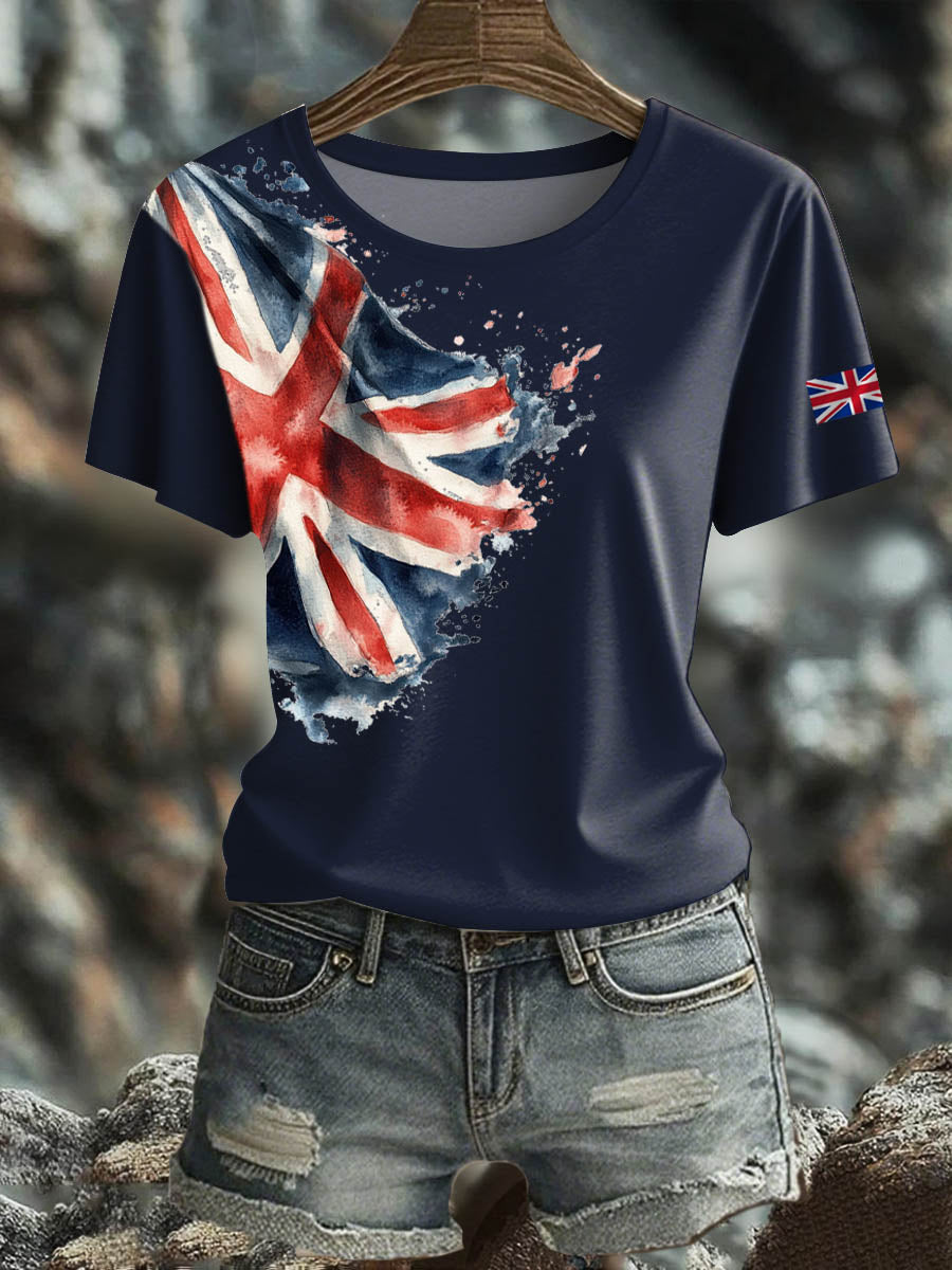 Women's British Short-Sleeved Printed T-shirt
