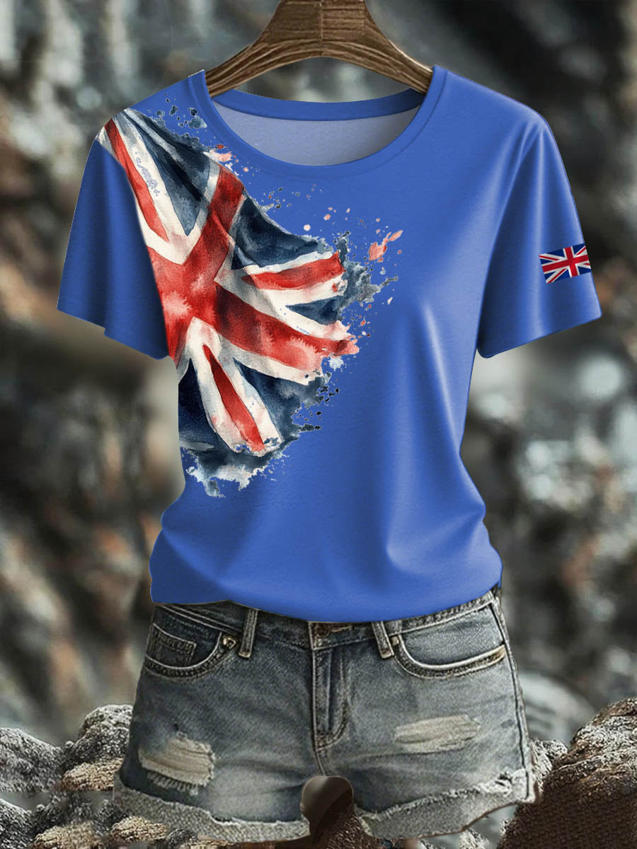Women's British Short-Sleeved Printed T-shirt