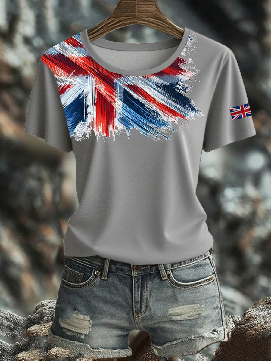 Women's British Short-Sleeved Printed T-shirt