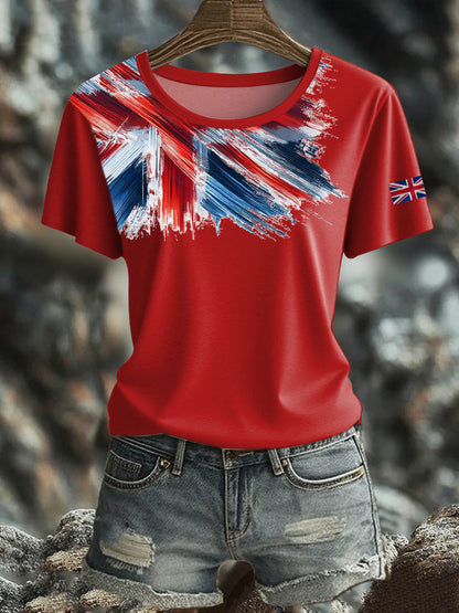 Women's British Short-Sleeved Printed T-shirt