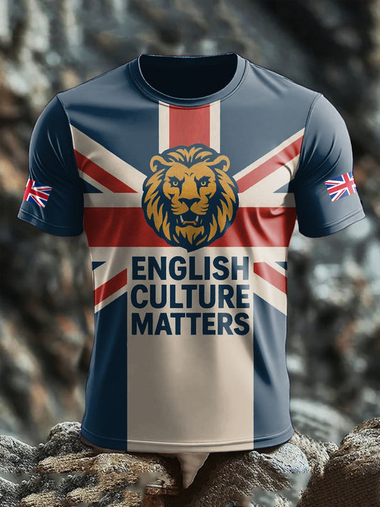 Men's UK Flag Pride Immigration Printed T-shirt