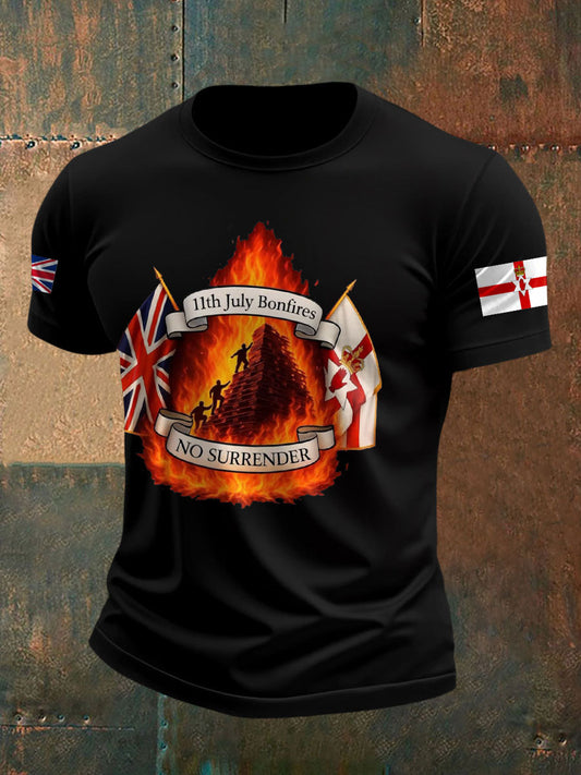 Men's UK Flag No Surrender Printed T-shirt