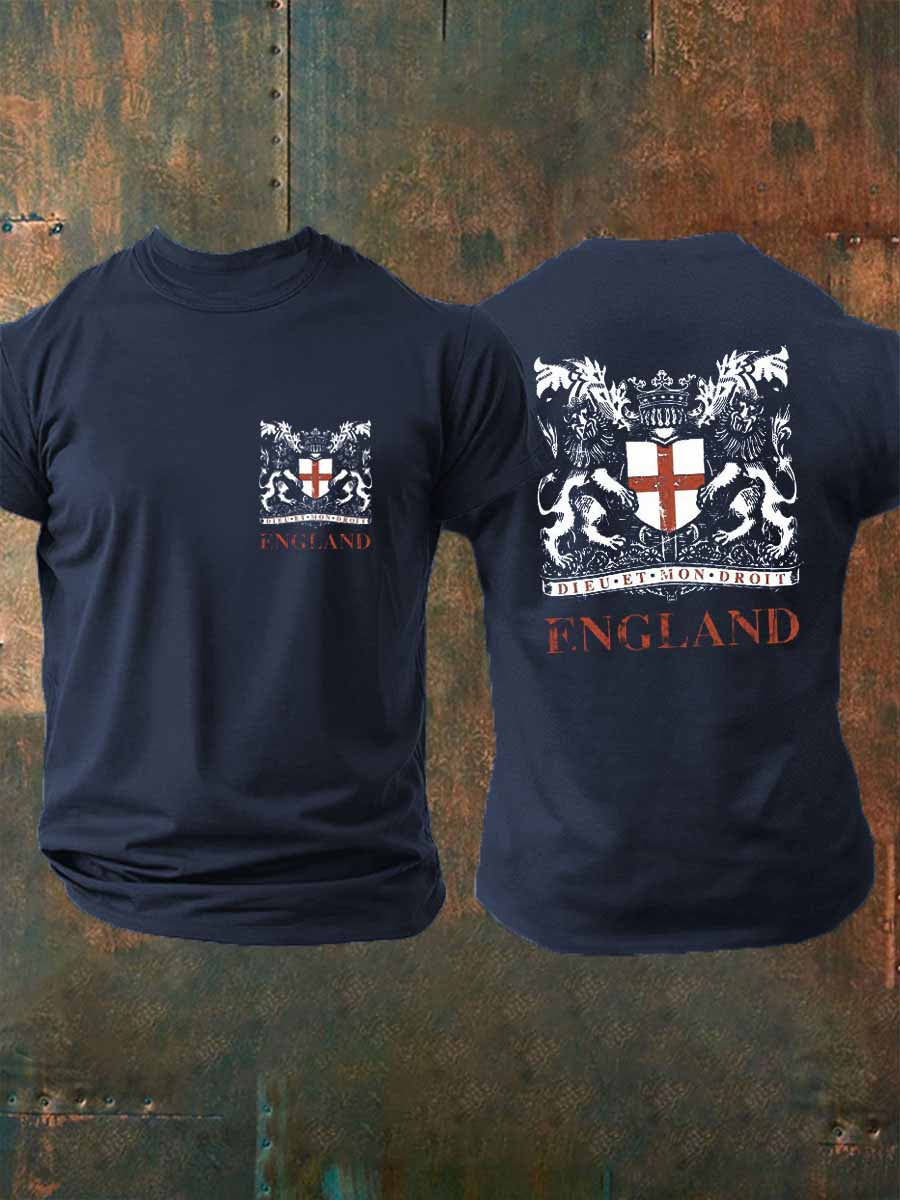 Men's  England imitation cotton short-sleeved T-shirt