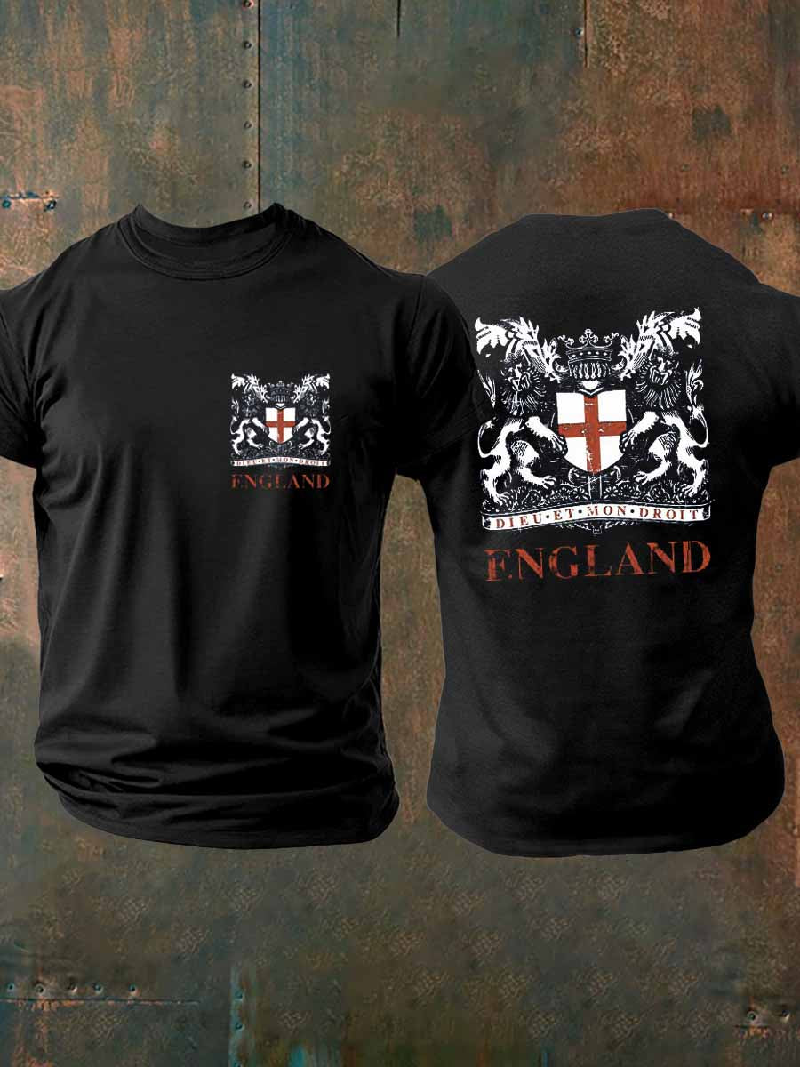 Men's  England imitation cotton short-sleeved T-shirt