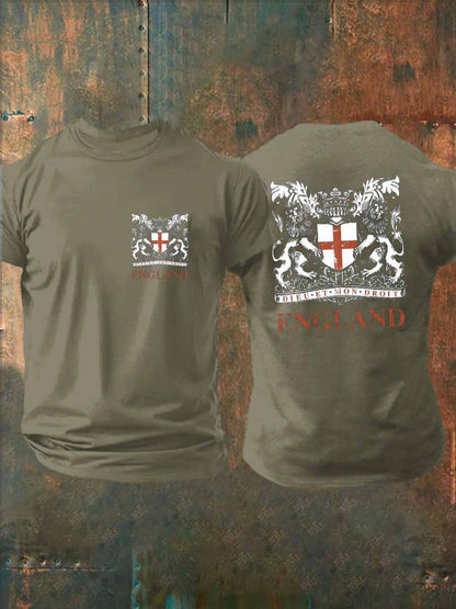 Men's  England imitation cotton short-sleeved T-shirt