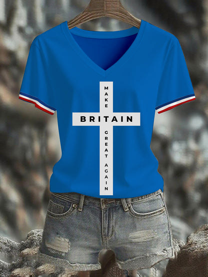 Women's Make Britain Great Again Cross Short-sleeved T-shirt