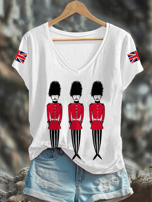 Women's British Guard V-neck T-shirt