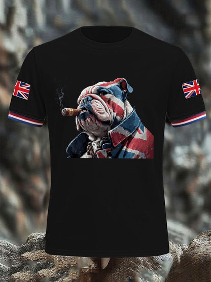 Men's Vintage England Flag Casual Printed T-shirt