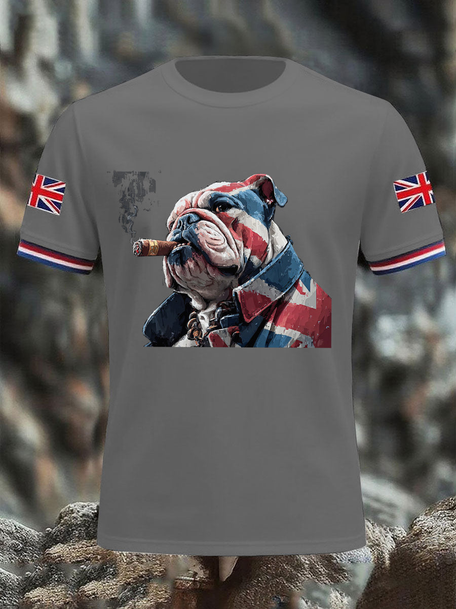 Men's Vintage England Flag Casual Printed T-shirt