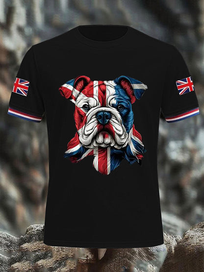 Men's Vintage England Flag Casual Printed T-shirt