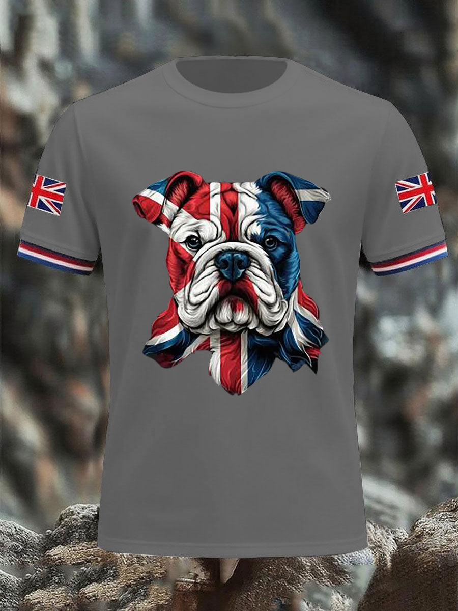 Men's Vintage England Flag Casual Printed T-shirt