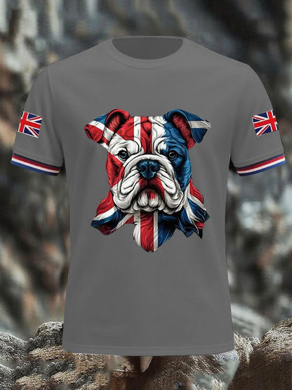 Men's Vintage England Flag Casual Printed T-shirt