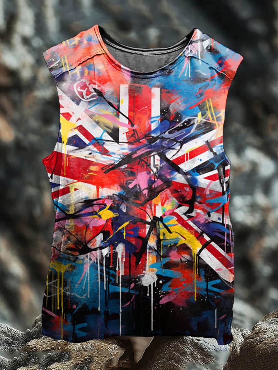 Men's UK Flag Art Racket Vest
