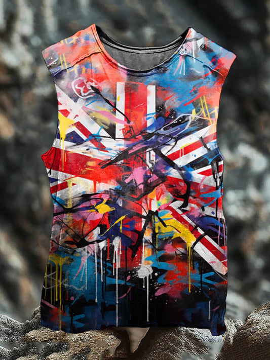 Men's UK Flag Art Racket Vest