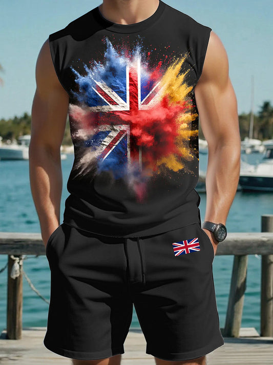 Men's UK Flag Art vest set
