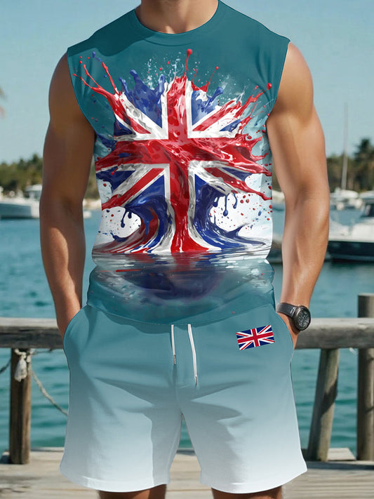 Men's UK Flag Art vest set